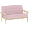 Kindersessel, Kindersofa Met Houten Frame, Fluweelachtige Uitstraling, Gevoerd, Voor Kinderen Van 3 15 Jaar Roze