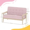 Kindersessel, Kindersofa Met Houten Frame, Fluweelachtige Uitstraling, Gevoerd, Voor Kinderen Van 3 15 Jaar Roze