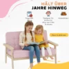 Kindersessel, Kindersofa Met Houten Frame, Fluweelachtige Uitstraling, Gevoerd, Voor Kinderen Van 3 15 Jaar Roze
