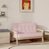 Kindersessel, Kindersofa Met Houten Frame, Fluweelachtige Uitstraling, Gevoerd, Voor Kinderen Van 3 15 Jaar Roze