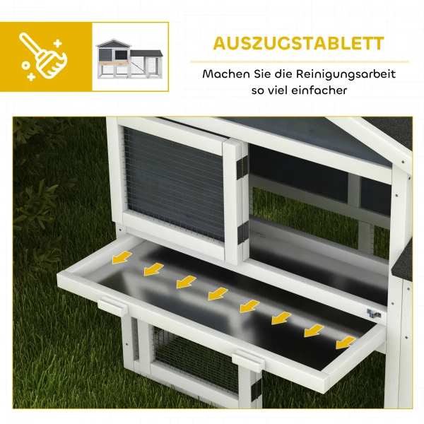 Kleindierenhok met ren, sparrenhout, 147 x 54 x 84 cm, grijs 7