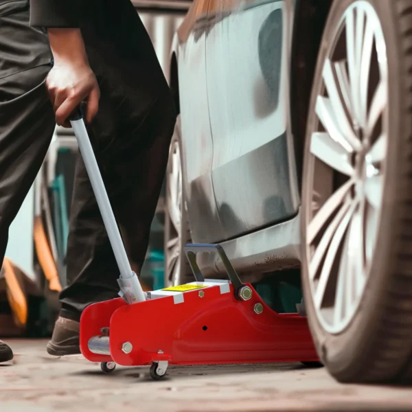 Krik, 8 38 Cm Hoogte, 2,5 Ton Draagvermogen, Staal, Rolbaar, Rood