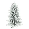 Kunstmatige kerstboom, 150cm kerstboom met sneeuw, 1162 takken, inklapbare metalen standaard 1