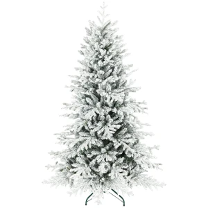 Kunstmatige kerstboom, 180cm kerstboom met sneeuw, 1815 takken, inklapbare metalen stand 1