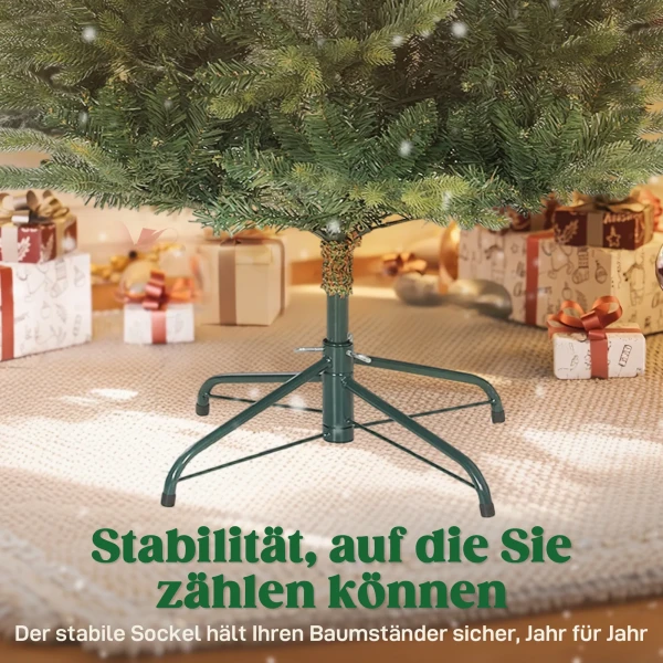 Kunstmatige kerstboom met realistische takken, kunst sparboom, metalen standaard, eenvoudige montage, groen 9