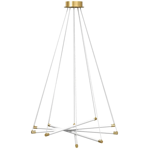 Led plafondlamp, 50w, 5 aanpasbare lichtbuizen, verstelbaar, plafondverlichting voor woonkamer, eetkamer, keuken, goud+wit 1