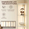 LED Staande Lamp, Hoekplank, Dimbaar, 4 Planken, Warm Wit Licht, 41x30x164cm, Eik