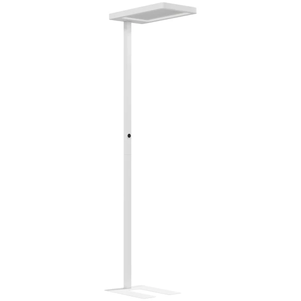 LED Staande Lamp, Oogvriendelijk Licht, Vloerlamp Met Afstandsbediening, Aanpasbare Helderheid, Kunststof, Metaal, Wit