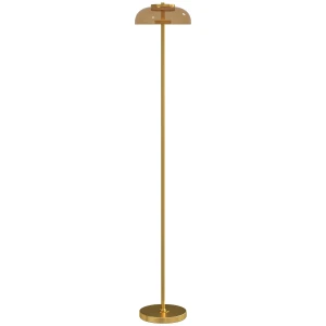 Led staande lamp woonkamer, staande lamp met 3000 k warm licht, voetschakelaar, 25 x 25 x 134 cm, messing 1
