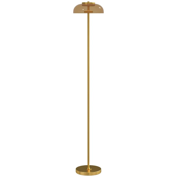 Led staande lamp woonkamer, staande lamp met 3000 k warm licht, voetschakelaar, 25 x 25 x 134 cm, messing 1