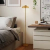 Led staande lamp woonkamer, staande lamp met 3000 k warm licht, voetschakelaar, 25 x 25 x 134 cm, messing 10