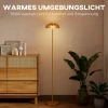 Led staande lamp woonkamer, staande lamp met 3000 k warm licht, voetschakelaar, 25 x 25 x 134 cm, messing 5