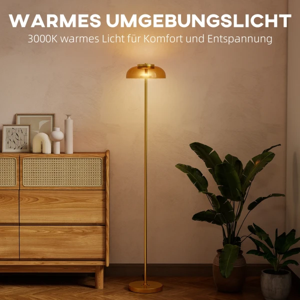 Led staande lamp woonkamer, staande lamp met 3000 k warm licht, voetschakelaar, 25 x 25 x 134 cm, messing 5