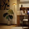 Led staande lamp woonkamer, staande lamp met 3000 k warm licht, voetschakelaar, 25 x 25 x 134 cm, messing 8