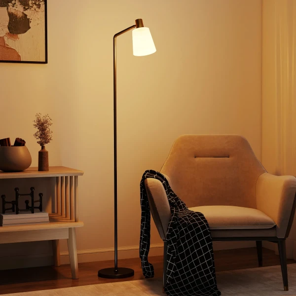 LED Staande Lamp Woonkamer Vloerlamp Met 350° Draaibare Kop Staande Lamp Met 3000K/4000K/6500K Kleurtemperaturen Zwart