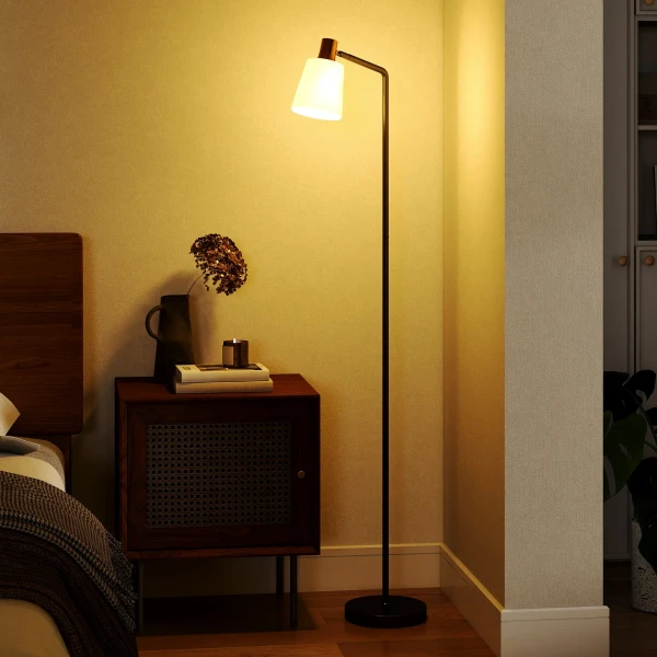 LED Staande Lamp Woonkamer Vloerlamp Met 350° Draaibare Kop Staande Lamp Met 3000K/4000K/6500K Kleurtemperaturen Zwart