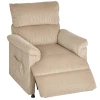 Massagestoel met vibratiemodi, verwarmingsfunctie, stille motor, geheugenfunctie, staal, stoffen bekleding, bruin 1