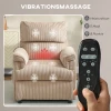 Massagestoel met vibratiemodi, verwarmingsfunctie, stille motor, geheugenfunctie, staal, stoffen bekleding, bruin 5