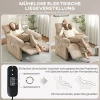 Massagestoel met vibratiemodi, verwarmingsfunctie, stille motor, geheugenfunctie, staal, stoffen bekleding, bruin 6