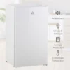 Mini koelkast, 91 Liter Capaciteit, Vriesvak, Verstelbare Vakken, Stille Werking, Compacte Grootte, Kunststof, Staal, Wit