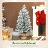 Mini kunstmatige kerstboom 90 cm kunstmatig spar met sneeuw, 486 punten cementbasis linnenhoes 5