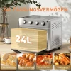 Minibackoven Met Convectie, Heteluchtfriteuse, 6 Verwarmingsmodi, Timer, Accessoires, 24L, Zilver