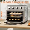 Minibackoven Met Convectie, Heteluchtfriteuse, 6 Verwarmingsmodi, Timer, Accessoires, 24L, Zilver