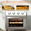 Minibackoven Met Convectie, Heteluchtfriteuse, 6 Verwarmingsmodi, Timer, Accessoires, 24L, Zilver