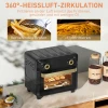 Minibackoven Met Heteluchtcirculatie, Heteluchtfriteuse, Timer, Binnenverlichting, 10L, Zwart