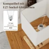 Nachtkastlamp, USB aansluitingen, Hout, Stof, Wipschakelaar, Opbergvakken, Wit