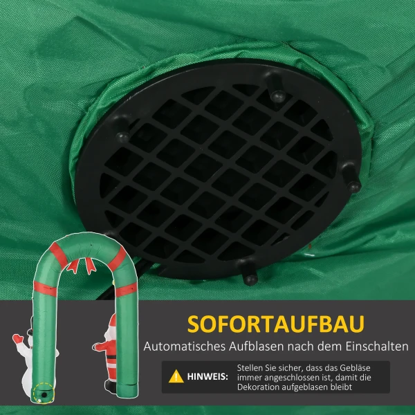 Opblaasbare boog met kerstman en sneeuwpop, led verlichting, geïntegreerde blazer, 198 x 80 x 245 cm 7
