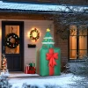 Opblaasbare kerstdecoratie met led lampjes, polyester, voor binnen en buiten, rood+groen 10