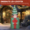 Opblaasbare kerstdecoratie met led lampjes, polyester, voor binnen en buiten, rood+groen 5