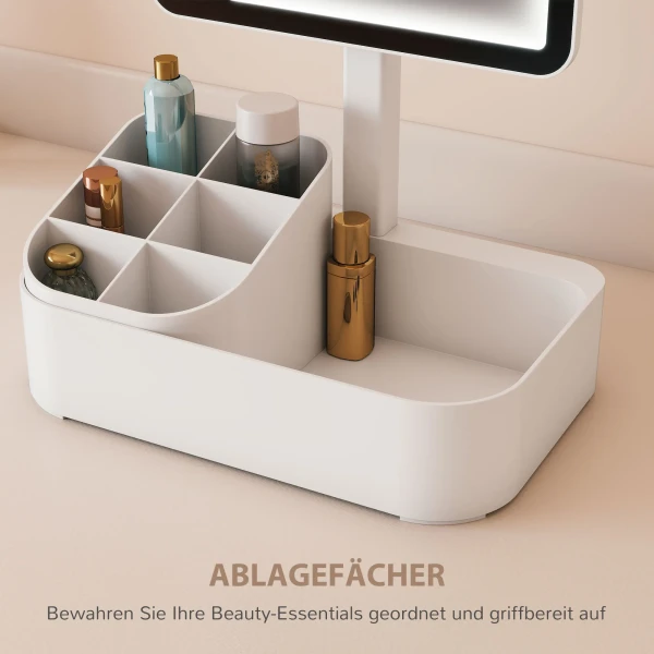 Oplaadbare Make upspiegel Met Verlichting, 180° Draaibaar, LED Cosmetische Spiegel Met 2 Verlichtingsmodi, Wit