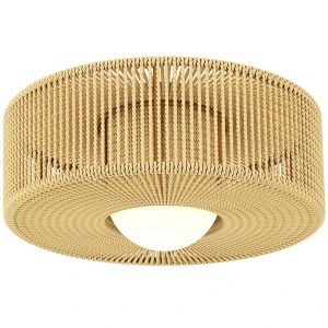 Plafondlamp, boho hanglamp met g9 led fitting, lampenkap van rond hennep touw 1