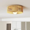 Plafondlamp, boho hanglamp met g9 led fitting, lampenkap van rond hennep touw 10