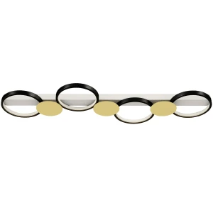 Plafondlamp led 38w 1500lm 3000k 6500k plafondlamp woonkamerlamp met 4 gloeilampen afstandsbediening zwart+goud 1