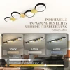 Plafondlamp led 38w 1500lm 3000k 6500k plafondlamp woonkamerlamp met 4 gloeilampen afstandsbediening zwart+goud 6
