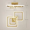 Plafondlamp led 40w 4300lm 3500k/4500k/6000k plafondlamp 3 hoekige woonkamerlamp, 48 x 46 x 13 cm, goud 4