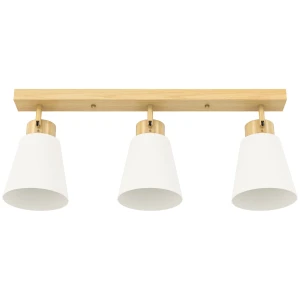 Plafondlamp led 40w plafondlamp met dubbele montage en 90° verstelbare koppen met 3 e27 fittingen natuurhout 1