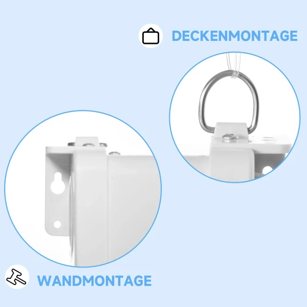 Projectiescherm, 120 inch, 16:9 formaat, wand of plafondmontage, wit 9