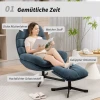 Relaxfauteuil Met Voetenbank, Loungestoel Bekleed Met Chenille stof, Moderne TV fauteuil, 78 X 93 X 100 Cm, Blauw