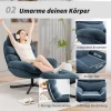 Relaxfauteuil Met Voetenbank, Loungestoel Bekleed Met Chenille stof, Moderne TV fauteuil, 78 X 93 X 100 Cm, Blauw