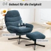 Relaxfauteuil Met Voetenbank, Loungestoel Bekleed Met Chenille stof, Moderne TV fauteuil, 78 X 93 X 100 Cm, Blauw