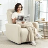 Relaxfauteuil, ontspanningsstoel met fleece hoes, verstelbare rugleuning, gestoffeerde stoel, staal, beige 2