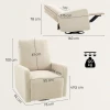 Relaxfauteuil, ontspanningsstoel met fleece hoes, verstelbare rugleuning, gestoffeerde stoel, staal, beige 4