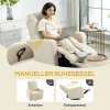 Relaxfauteuil, ontspanningsstoel met fleece hoes, verstelbare rugleuning, gestoffeerde stoel, staal, beige 5