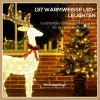 Rendier Met Rode Strik, 137 LED's, Kerstverlichting, Weerbestendig, 66 X 25 X 135 Cm, Zilver