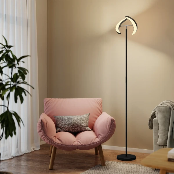 RGB Staande Lamp, Dimbare Lamp Met Meerkleurige Verlichtingsopties, Draaibaar, Zwart