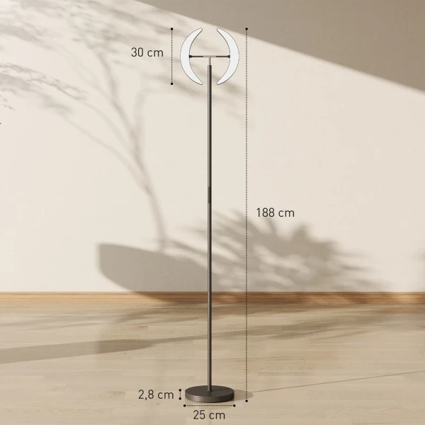 RGB Staande Lamp, Dimbare Lamp Met Meerkleurige Verlichtingsopties, Draaibaar, Zwart